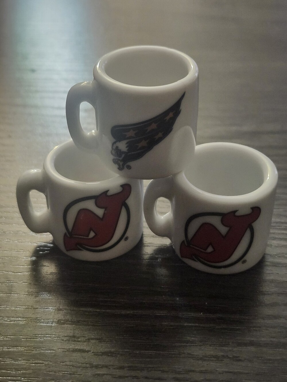 Vintage 90's NHL Mini Mugs New Jersey Devil & Washington Capitals Lot of 3